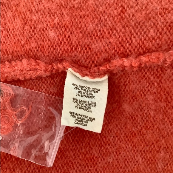 Free People Orange Hooded Cross Stitch Open Front Sweater - Picture 6 of 7